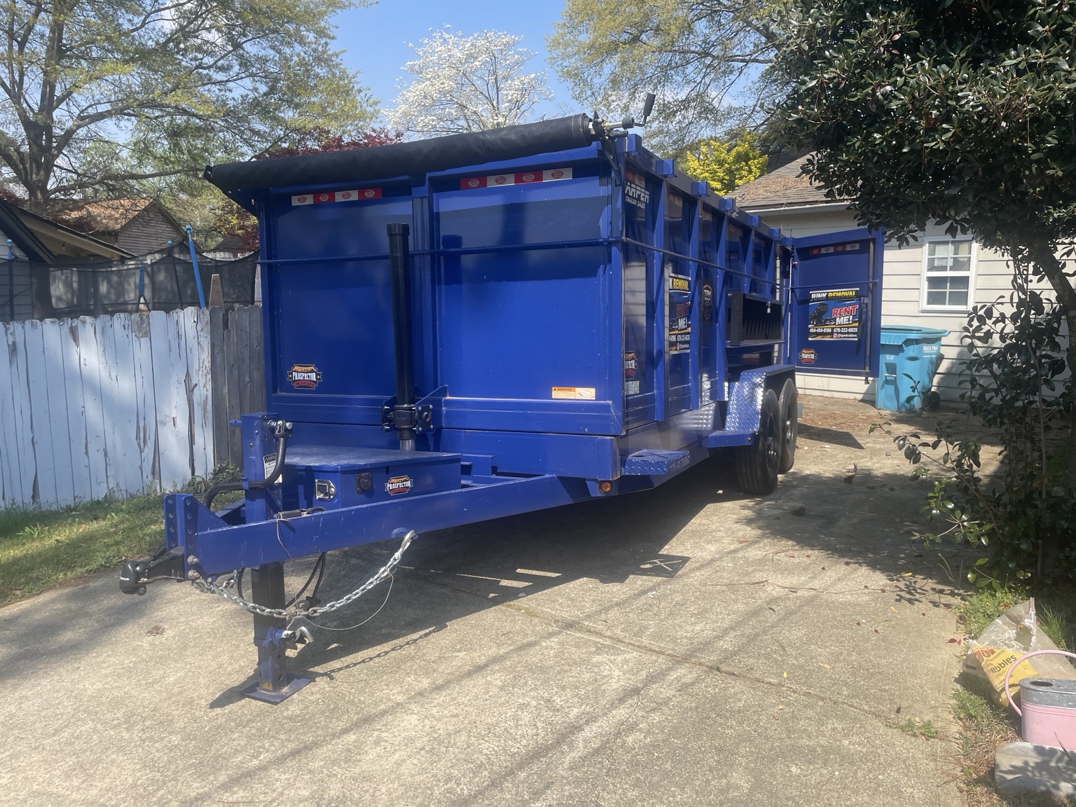 TPM Trailers blue dump trailer