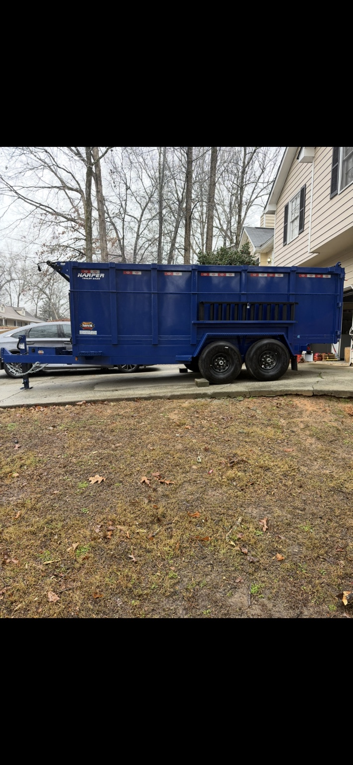 TPM Trailers blue dump trailer